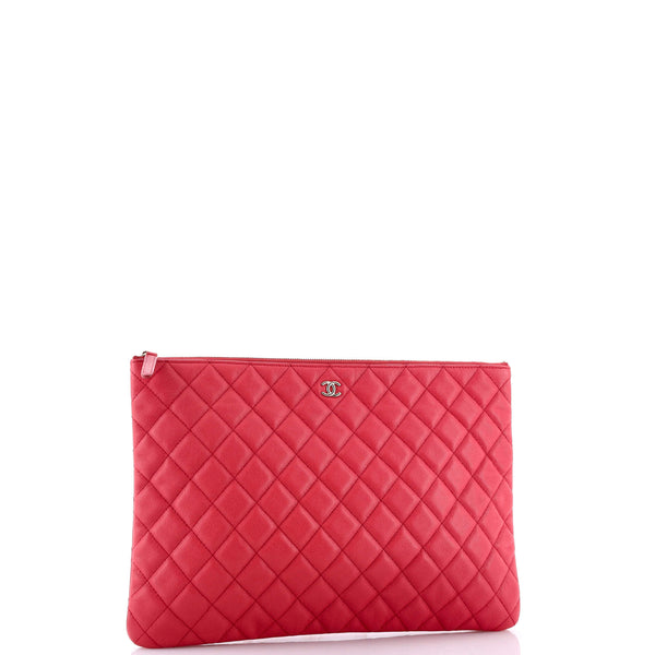 O Case Clutch Quilted Caviar Large