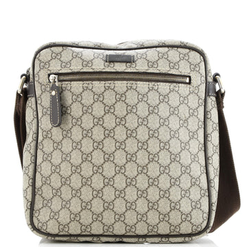 Front Zip Messenger Gg Coated Canvas