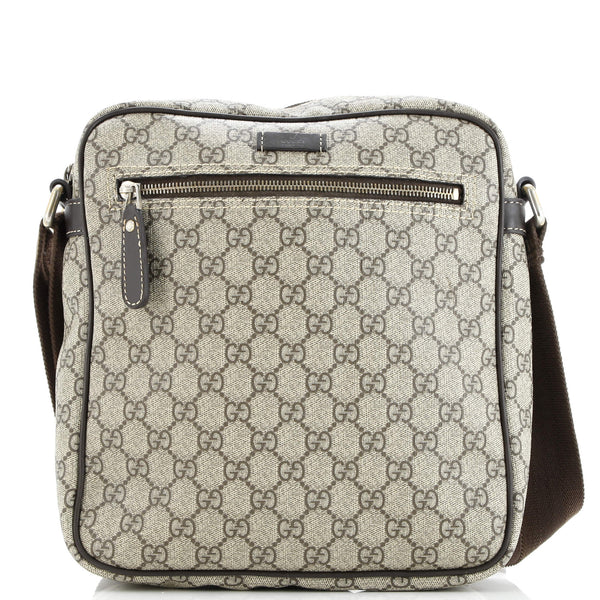 Front Zip Messenger Gg Coated Canvas