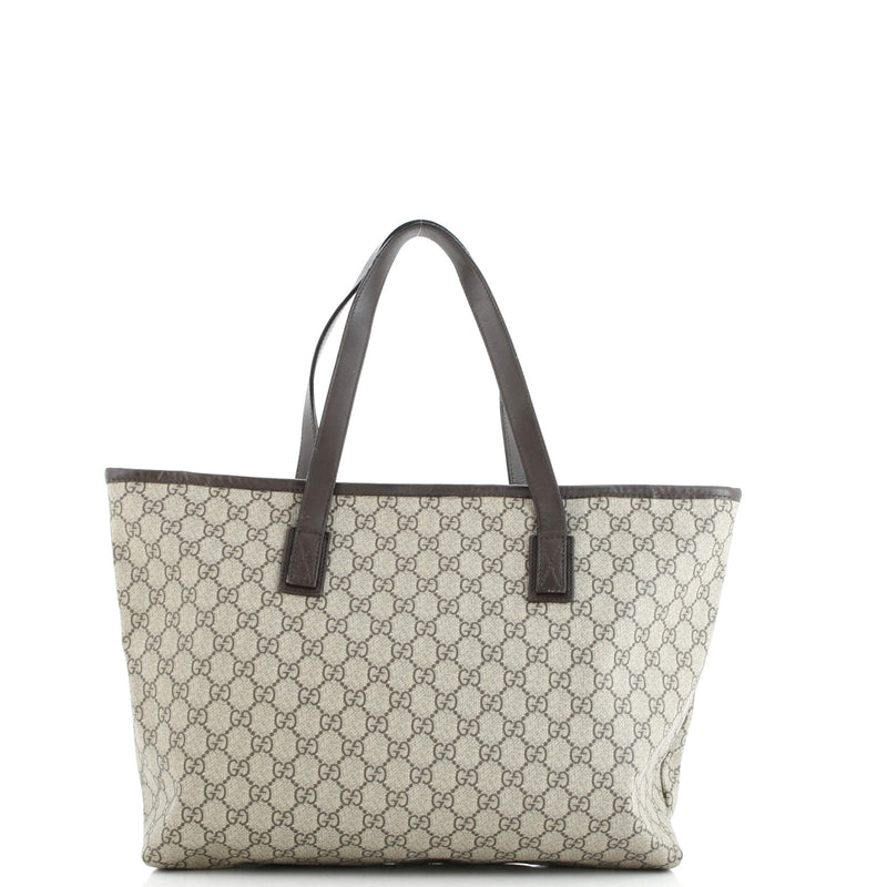 Plus Tote Gg Coated Canvas With Leather