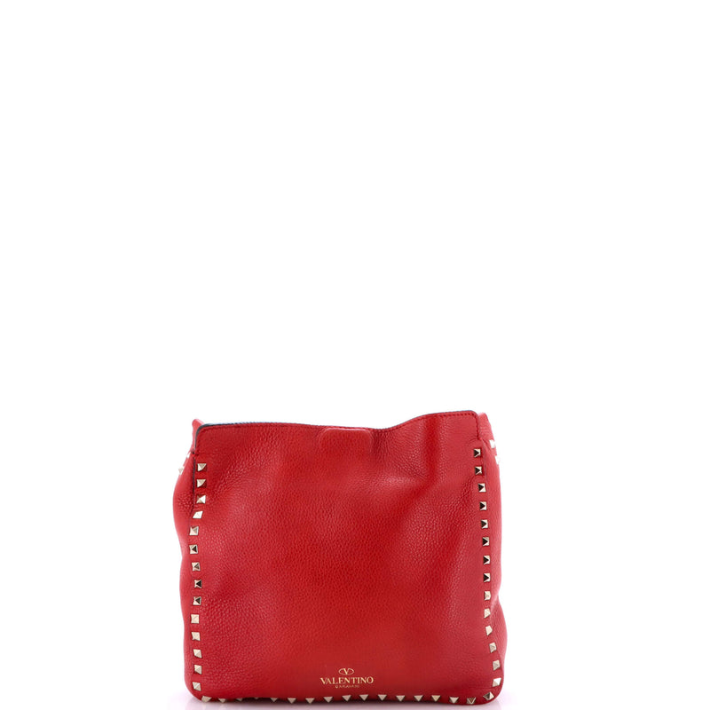 Rockstud Flip Lock Messenger Bag Leather