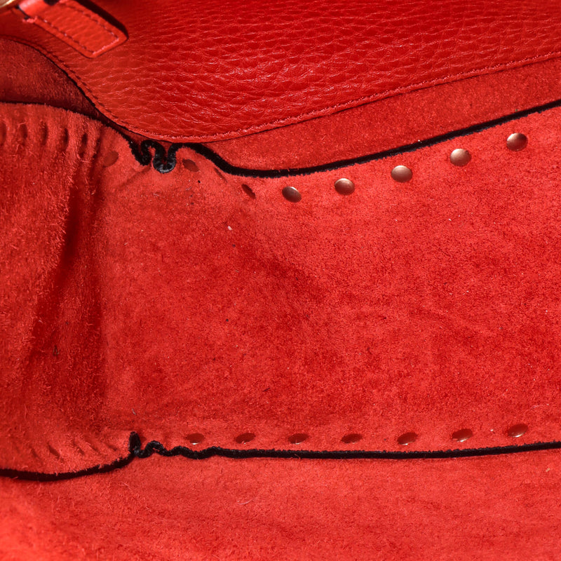 Rockstud Flip Lock Messenger Bag Leather