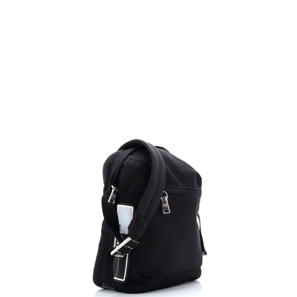 Logo Patch Zip Messenger Bag Tessuto