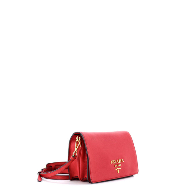 Dual Strap Flap Crossbody Bag Vitello