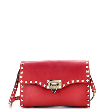 Rockstud Flip Lock Flap Bag Leather