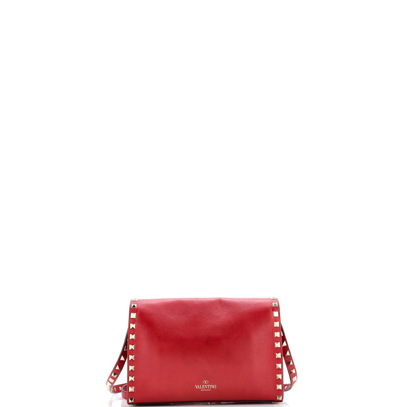 Rockstud Flip Lock Flap Bag Leather