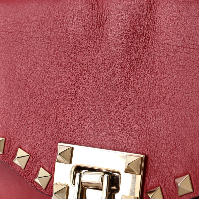Rockstud Flip Lock Flap Bag Leather