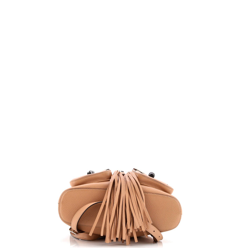 Bamboo Tassel Backpack Leather Medium