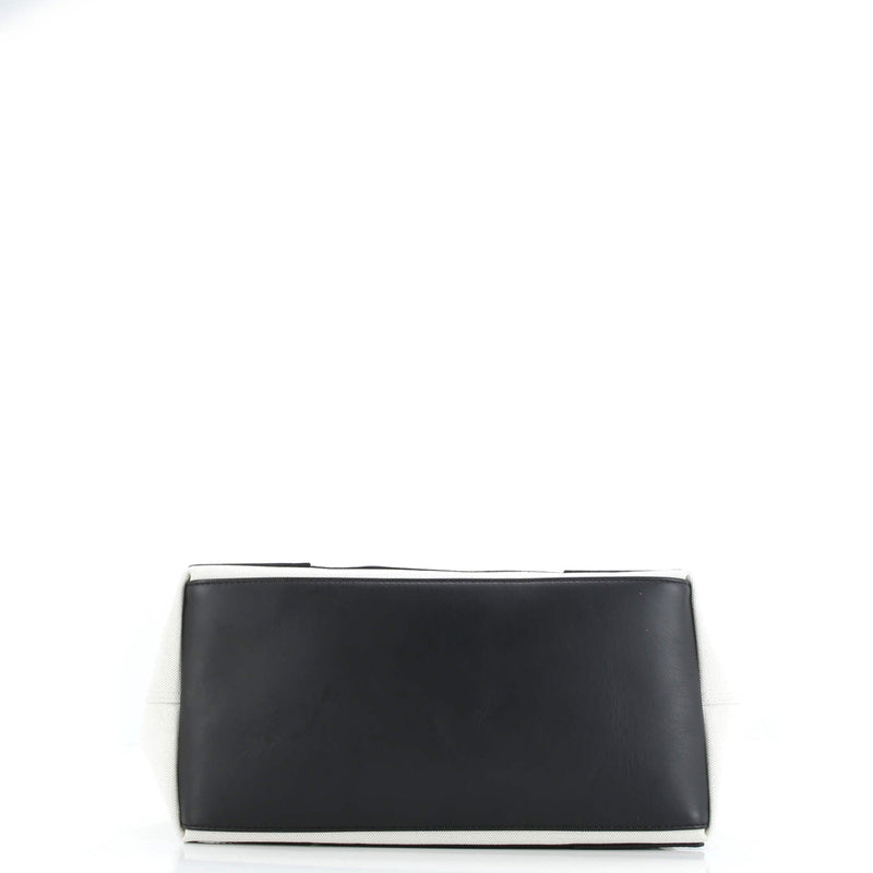 Navy Cabas Canvas With Leather Medium