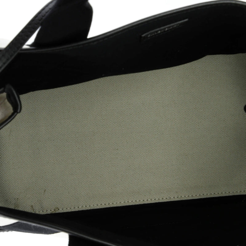 Navy Cabas Canvas With Leather Medium