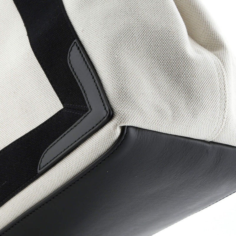 Navy Cabas Canvas With Leather Medium