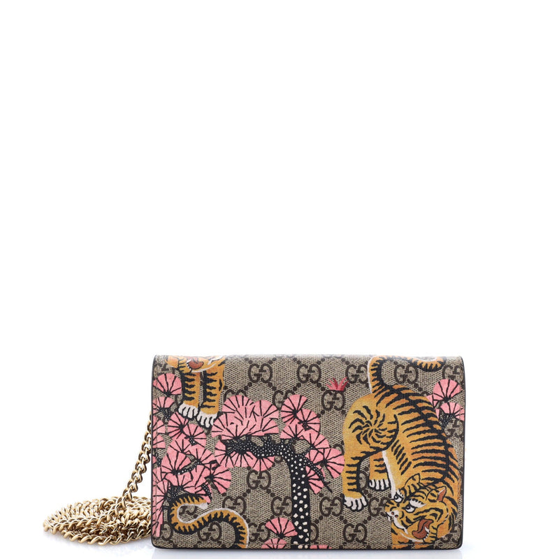 Chain Wallet Bengal Print Gg Coated