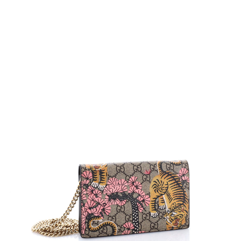 Chain Wallet Bengal Print Gg Coated