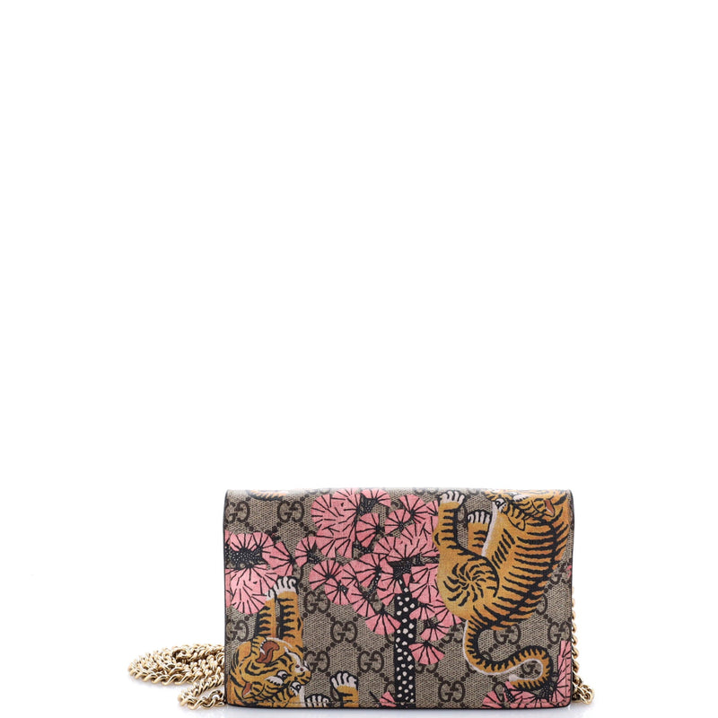 Chain Wallet Bengal Print Gg Coated