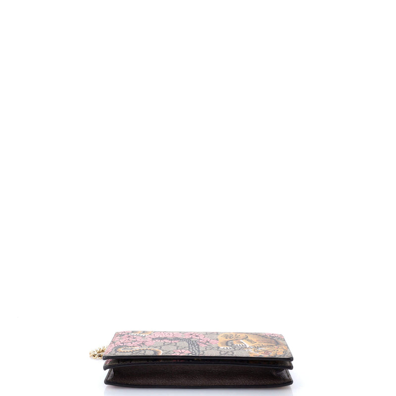 Chain Wallet Bengal Print Gg Coated