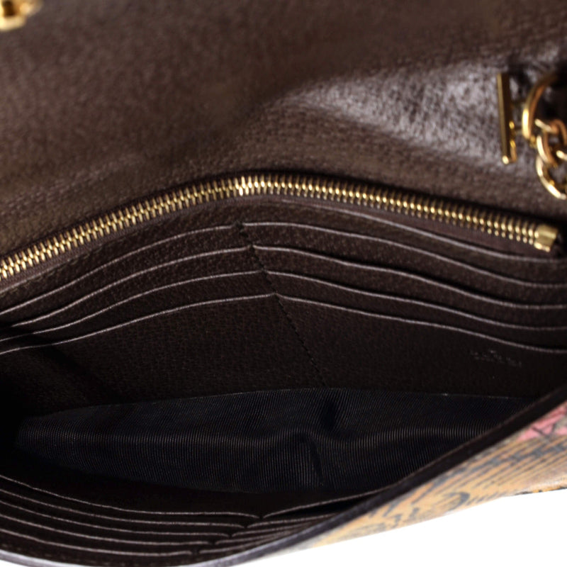 Chain Wallet Bengal Print Gg Coated