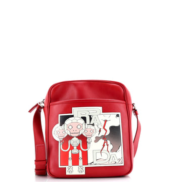 Comic Messenger Printed Leather Medium