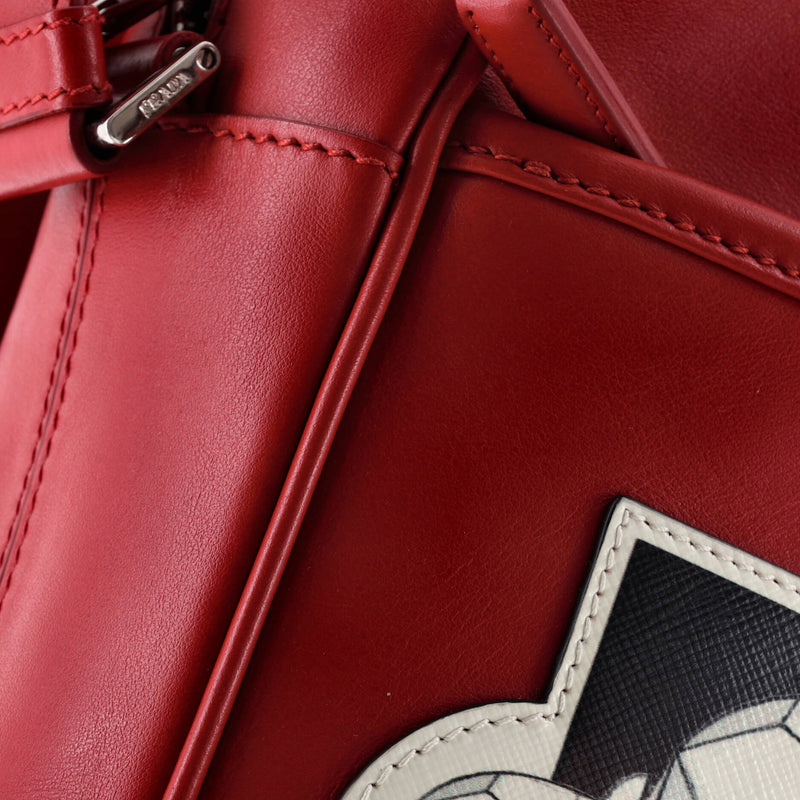 Comic Messenger Printed Leather Medium