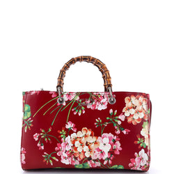 Bamboo Shopper Tote Blooms Print Leather