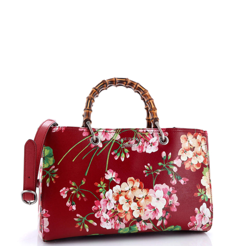 Bamboo Shopper Tote Blooms Print Leather