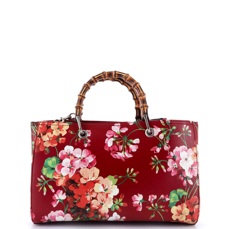 Bamboo Shopper Tote Blooms Print Leather