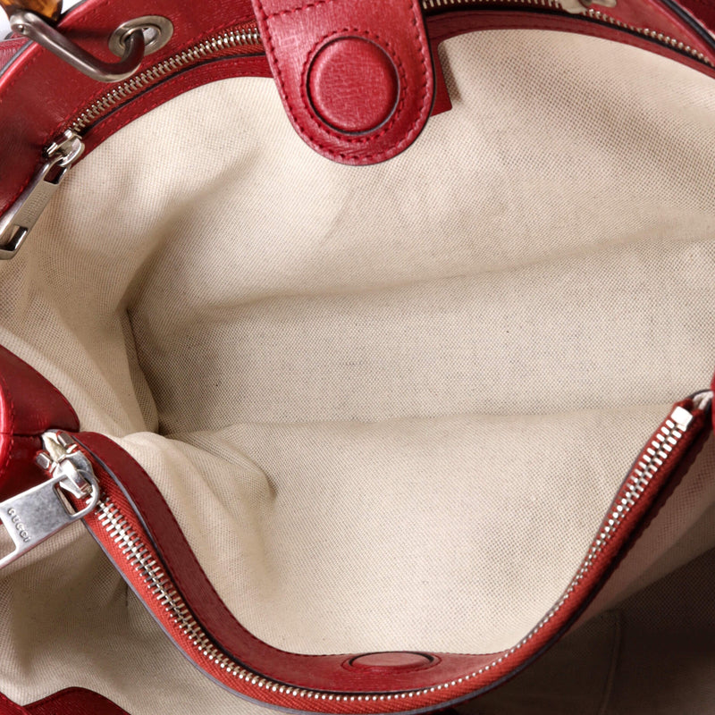 Bamboo Shopper Tote Blooms Print Leather