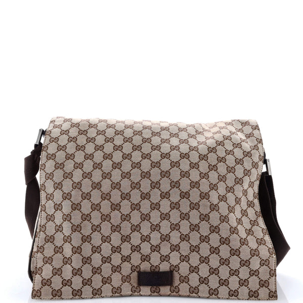 Flap Messenger Bag Gg Canvas Large