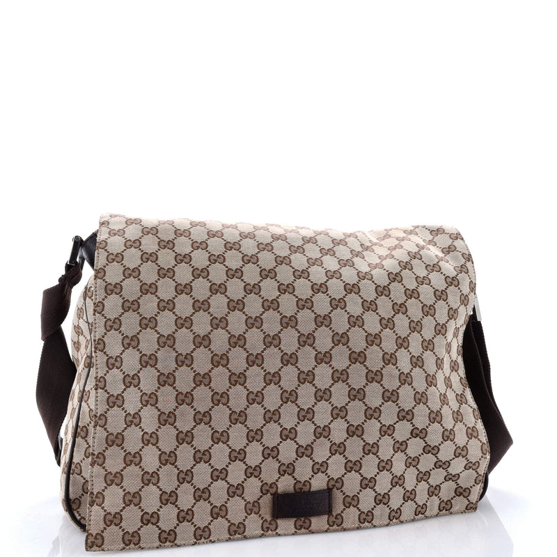 Flap Messenger Bag Gg Canvas Large