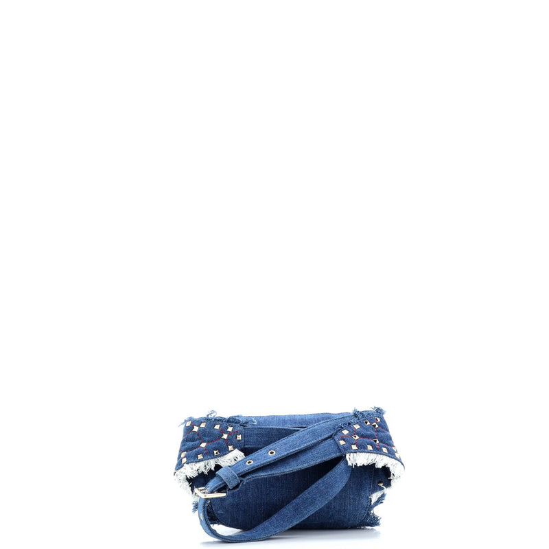 Rockstud Spike Belt Bag Quilted Denim