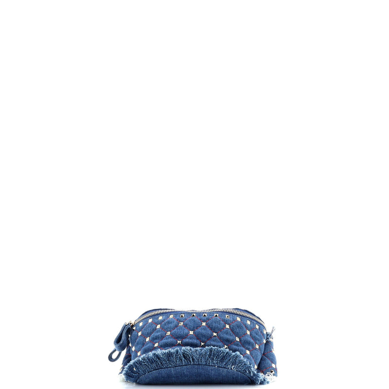 Rockstud Spike Belt Bag Quilted Denim