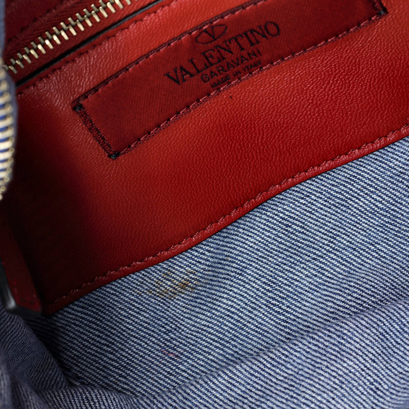 Rockstud Spike Belt Bag Quilted Denim
