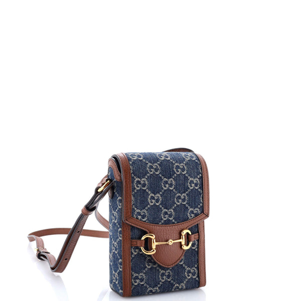 Horsebit Crossbody Bag Gg Denim Mini