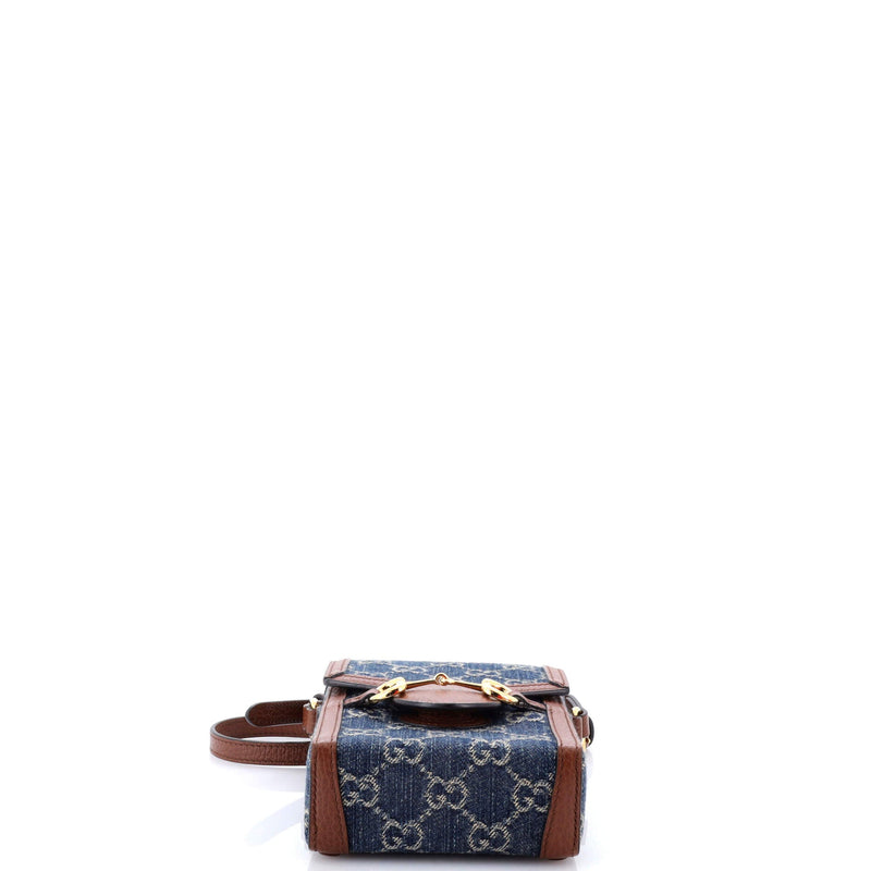 Horsebit Crossbody Bag Gg Denim Mini