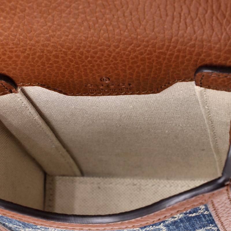 Horsebit Crossbody Bag Gg Denim Mini