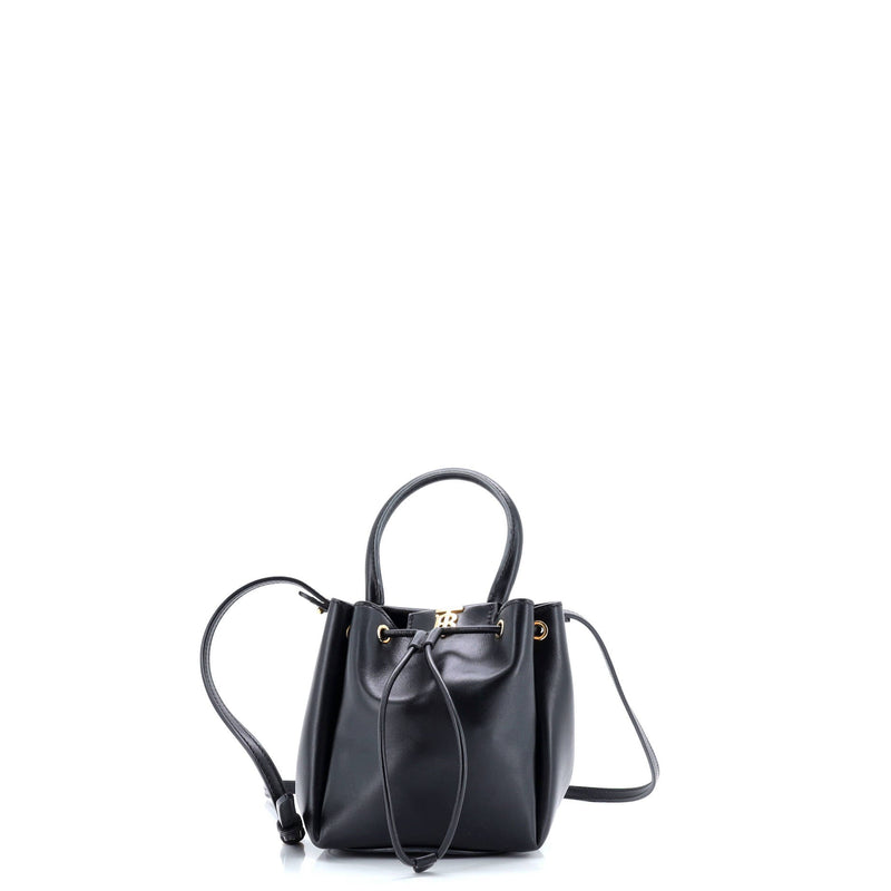 Tb Drawstring Bucket Bag Leather Mini