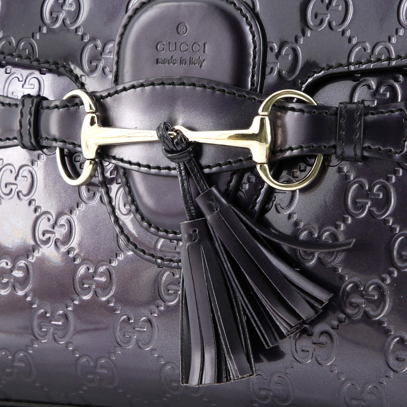 Emily Chain Flap Bag Guccissima Patent