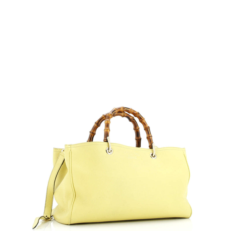 Bamboo Shopper Tote Leather Medium