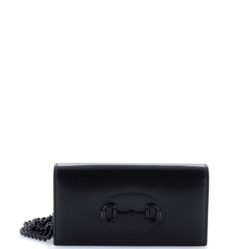 Horsebit Chain Wallet Leather