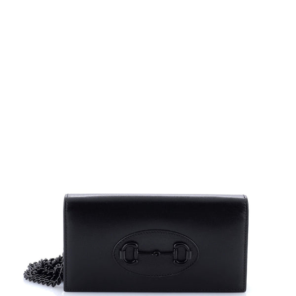 Horsebit Chain Wallet Leather