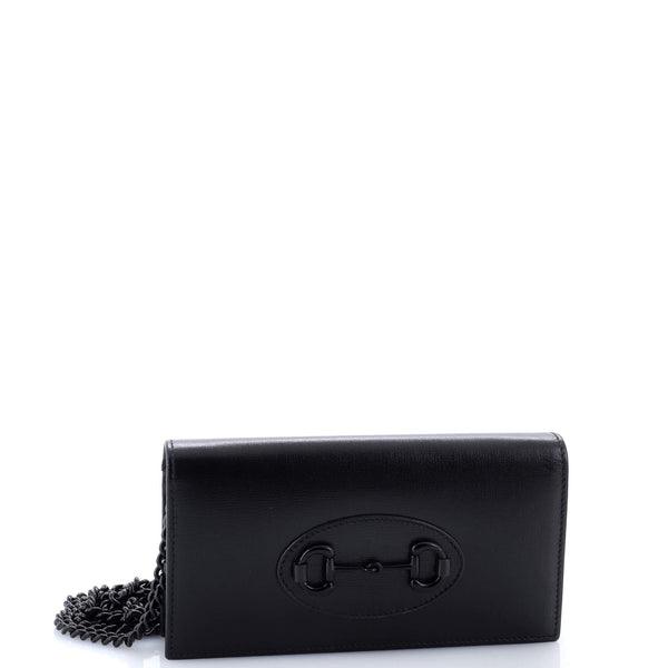 Horsebit Chain Wallet Leather