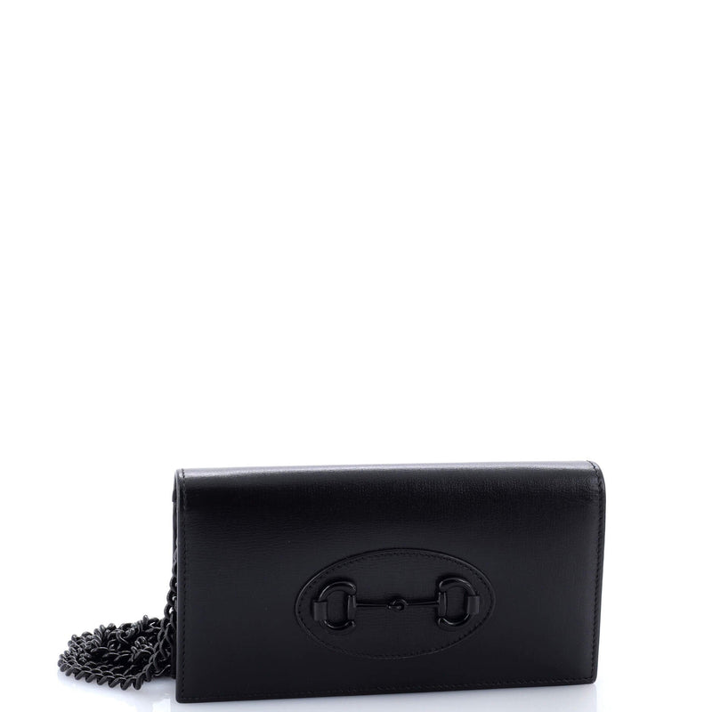 Horsebit Chain Wallet Leather