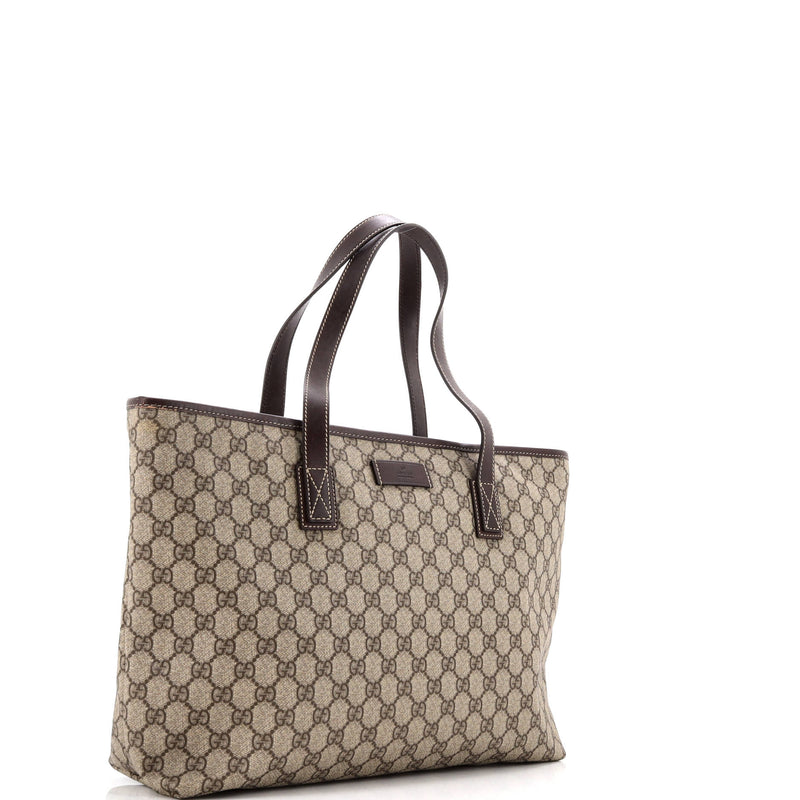Plus Tote Gg Coated Canvas With Leather