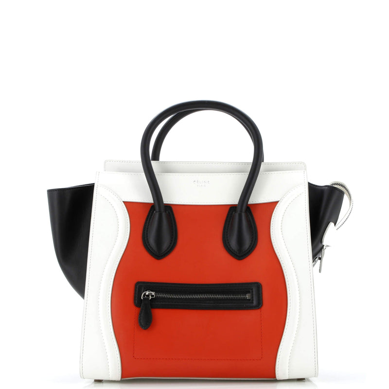 Tricolor Luggage Bag Leather Mini