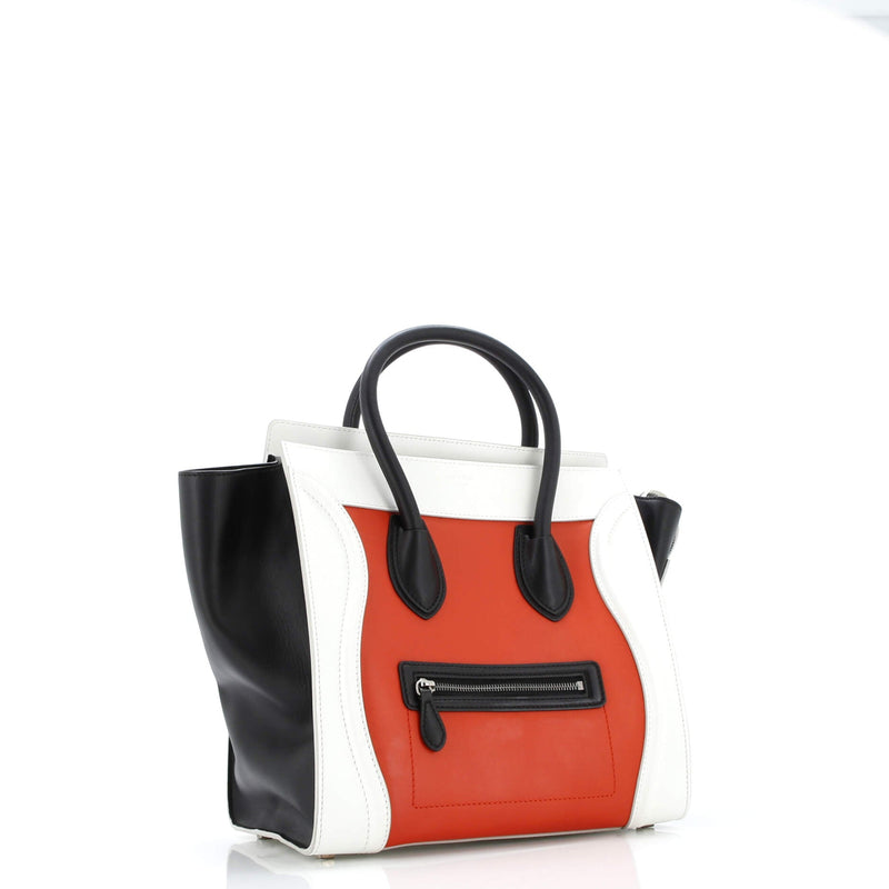 Tricolor Luggage Bag Leather Mini