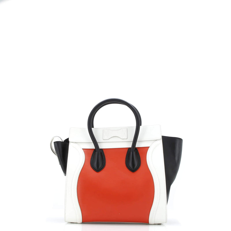 Tricolor Luggage Bag Leather Mini