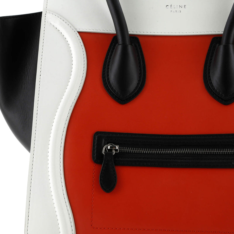 Tricolor Luggage Bag Leather Mini