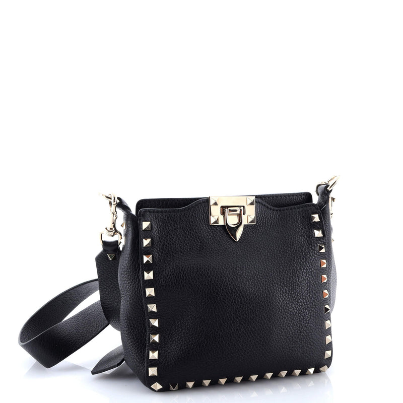 Rockstud Flip Lock Messenger Bag Leather