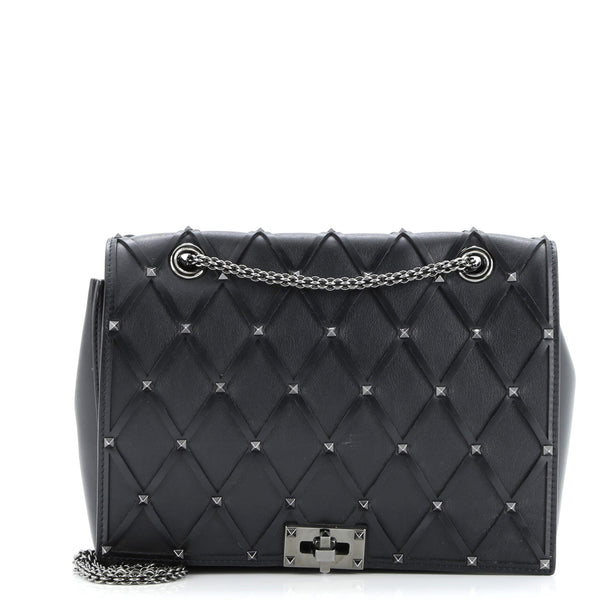 Rockstud Beehive Chain Flap Bag Quilted