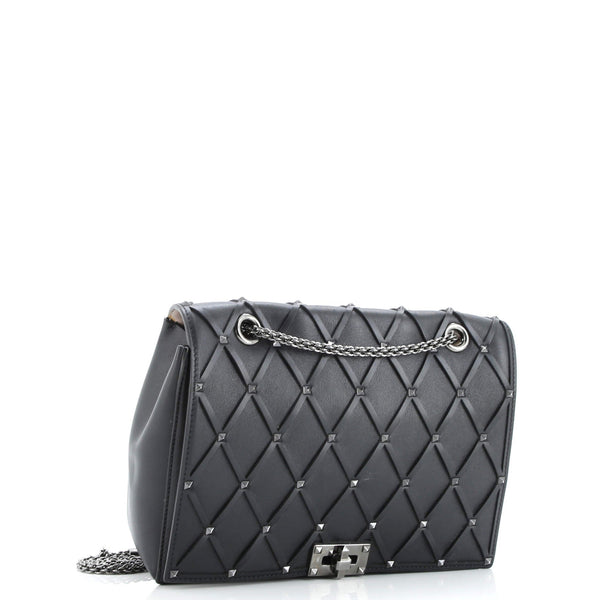 Rockstud Beehive Chain Flap Bag Quilted