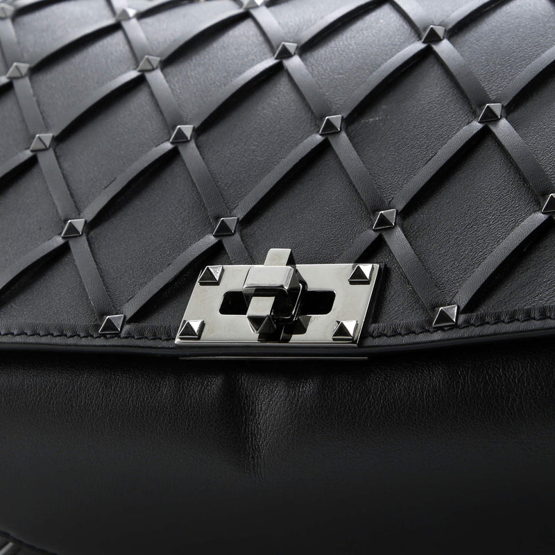 Rockstud Beehive Chain Flap Bag Quilted